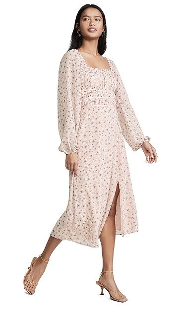 Liza Long Sleeve Smocked Midi Dress | Shopbop