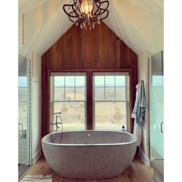 Avalon x 36'' Freestanding Soaking Cement Bathtub | Wayfair North America