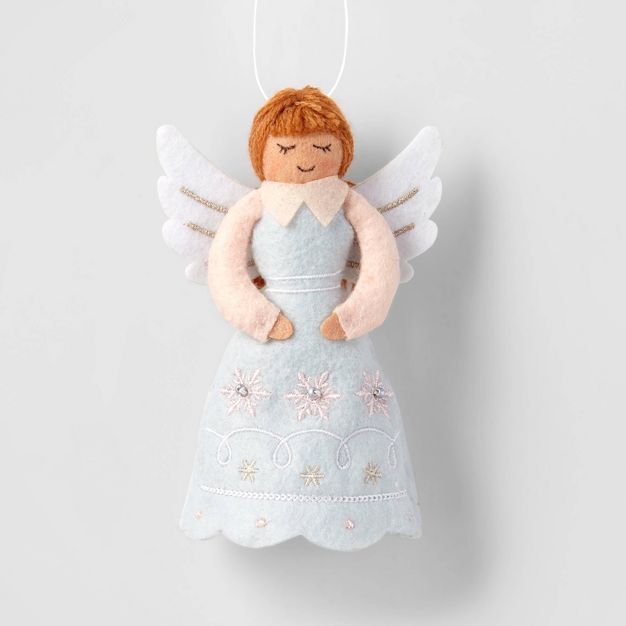 Fabric Angel with Light Blue Dress Christmas Tree Ornament - Wondershop™ | Target