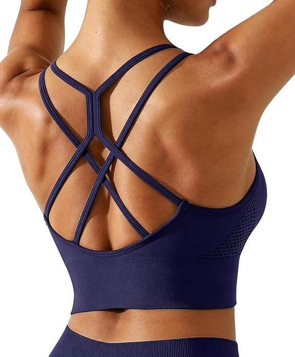 BRXL Sports Bras for Women Longline Crisscross Back Sport Bra Light Impact Strappy Workout Bra To... | Amazon (US)