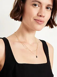 Square-Neck Linen-Blend Crop Tank Top | Old Navy (US)