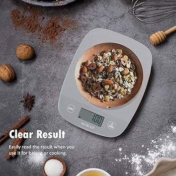 NUTRI FIT 11lbs Kitchen Food Scale Digital Weight Grams and Ounces for Weight Loss, Weighing Prof... | Amazon (US)