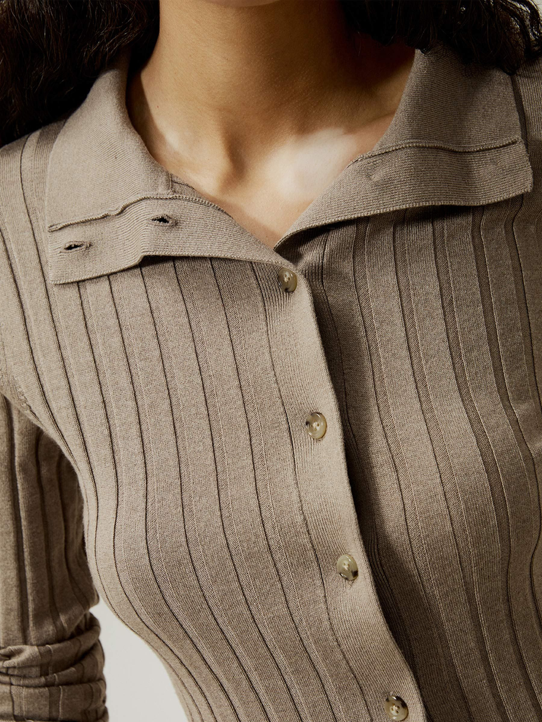 Ribbed Silk-Cashmere Blend Cardigan | LilySilk