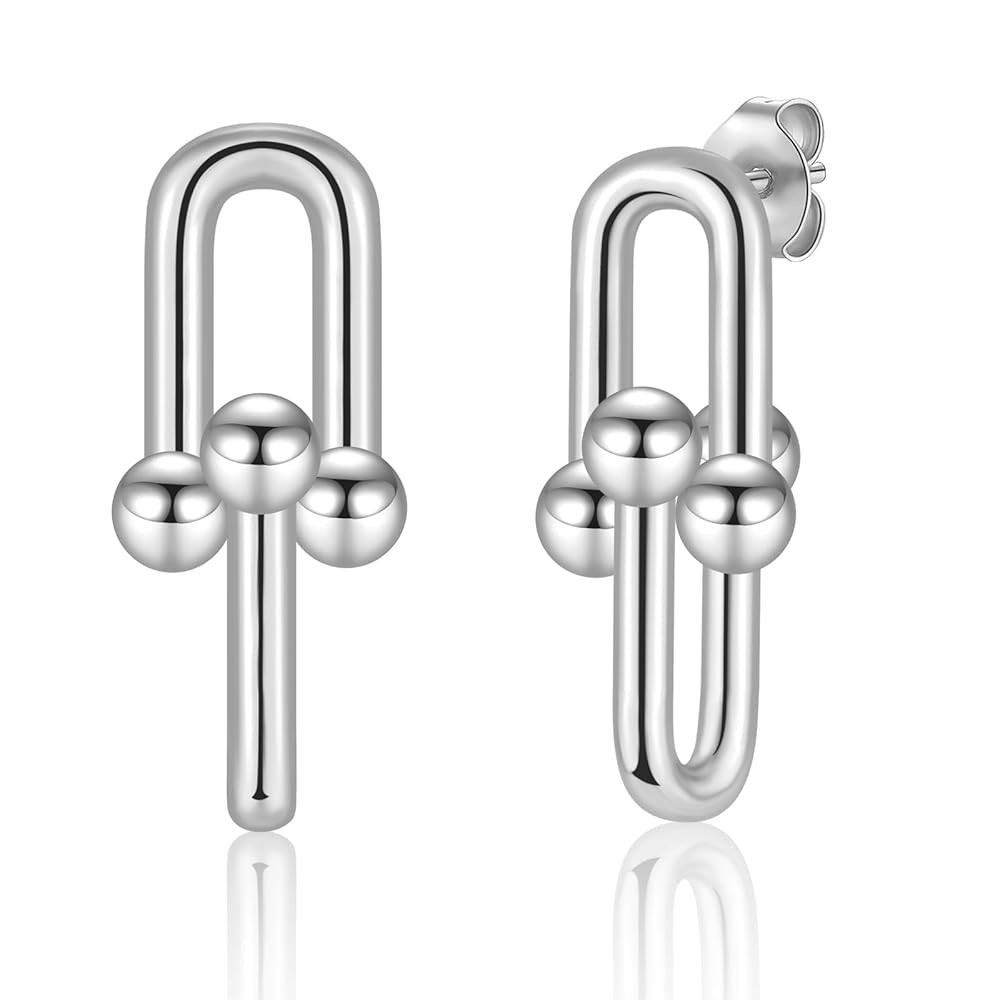 Sterling Silver Studs Earrings for Women, Dainty Silver Gold Twisted Linear Studs Earrings | Hypo... | Amazon (UK)
