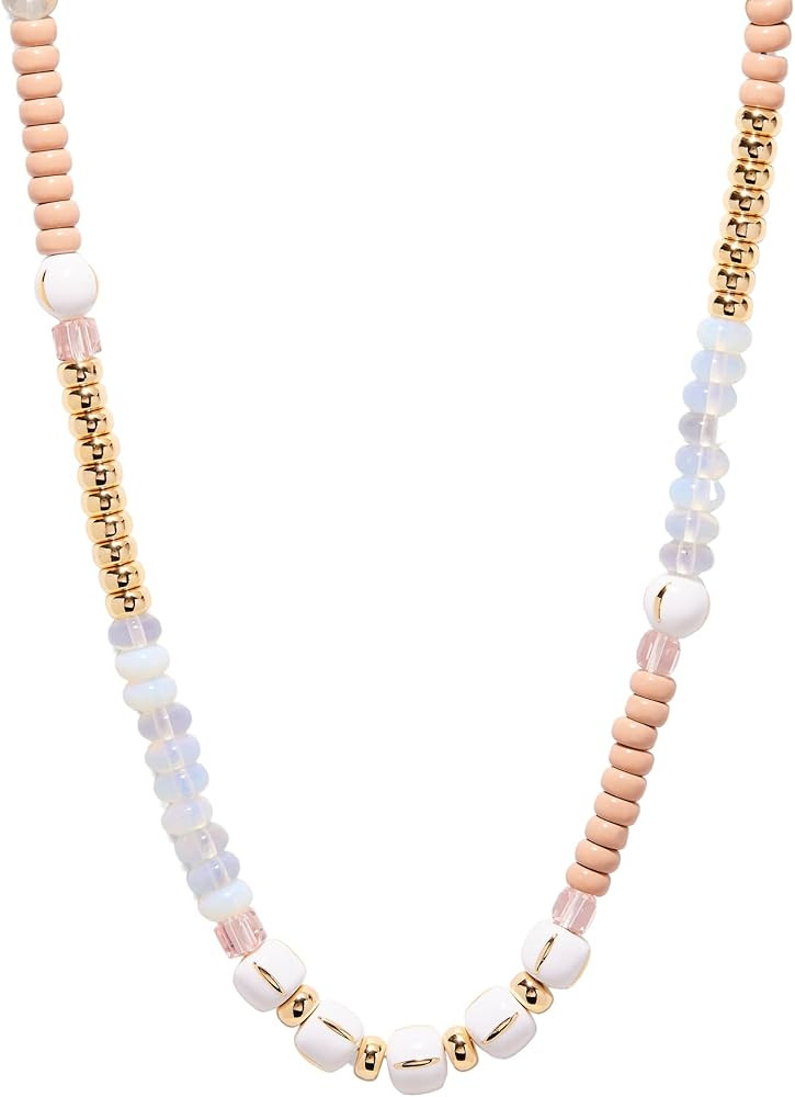 Paloma Necklace - Hypoallergenic 14K Gold-Plated Brass - Colorful Beaded Necklaces - Semi-Preciou... | Amazon (US)
