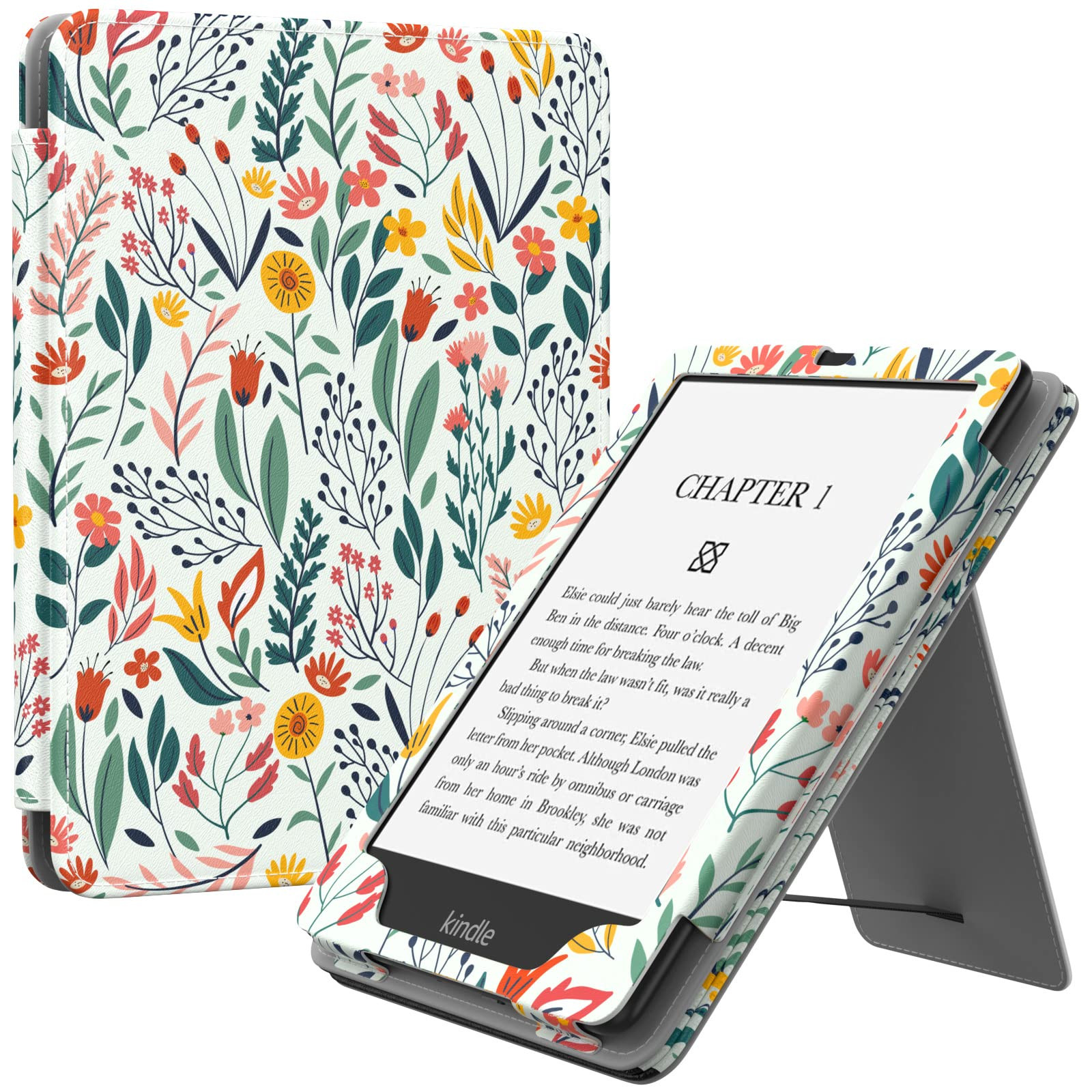 Moko Case for 6.8" Kindle Paperwhite (11th Generation-2021) and Kindle Paperwhite Signature Edition, Slim PU Shell Cover Case with Auto-Wake/Sleep for Kindle Paperwhite 2021, Flowers | Amazon (US)