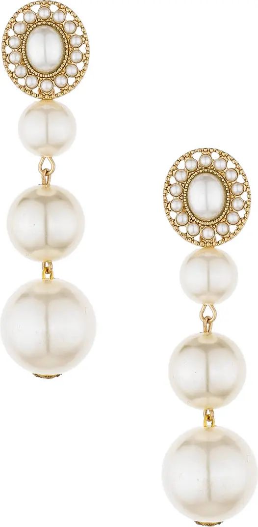 Triple Imitation Pearl Drop Earrings | Nordstrom
