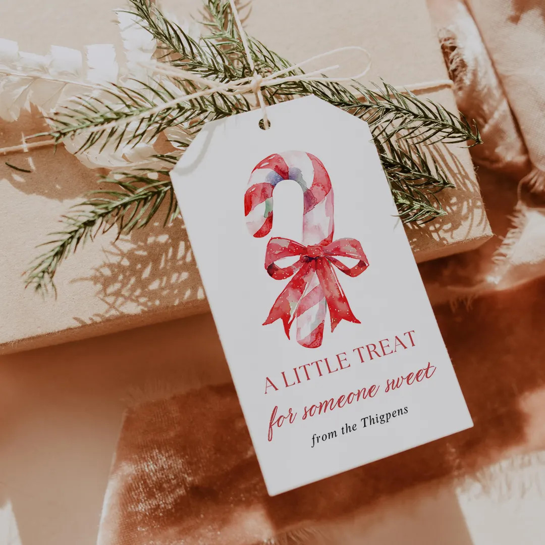 Editable Christmas Gift Tag Template, Printable Candy Cane Gift Tag, A Little Treat for Someone S... | Etsy (US)