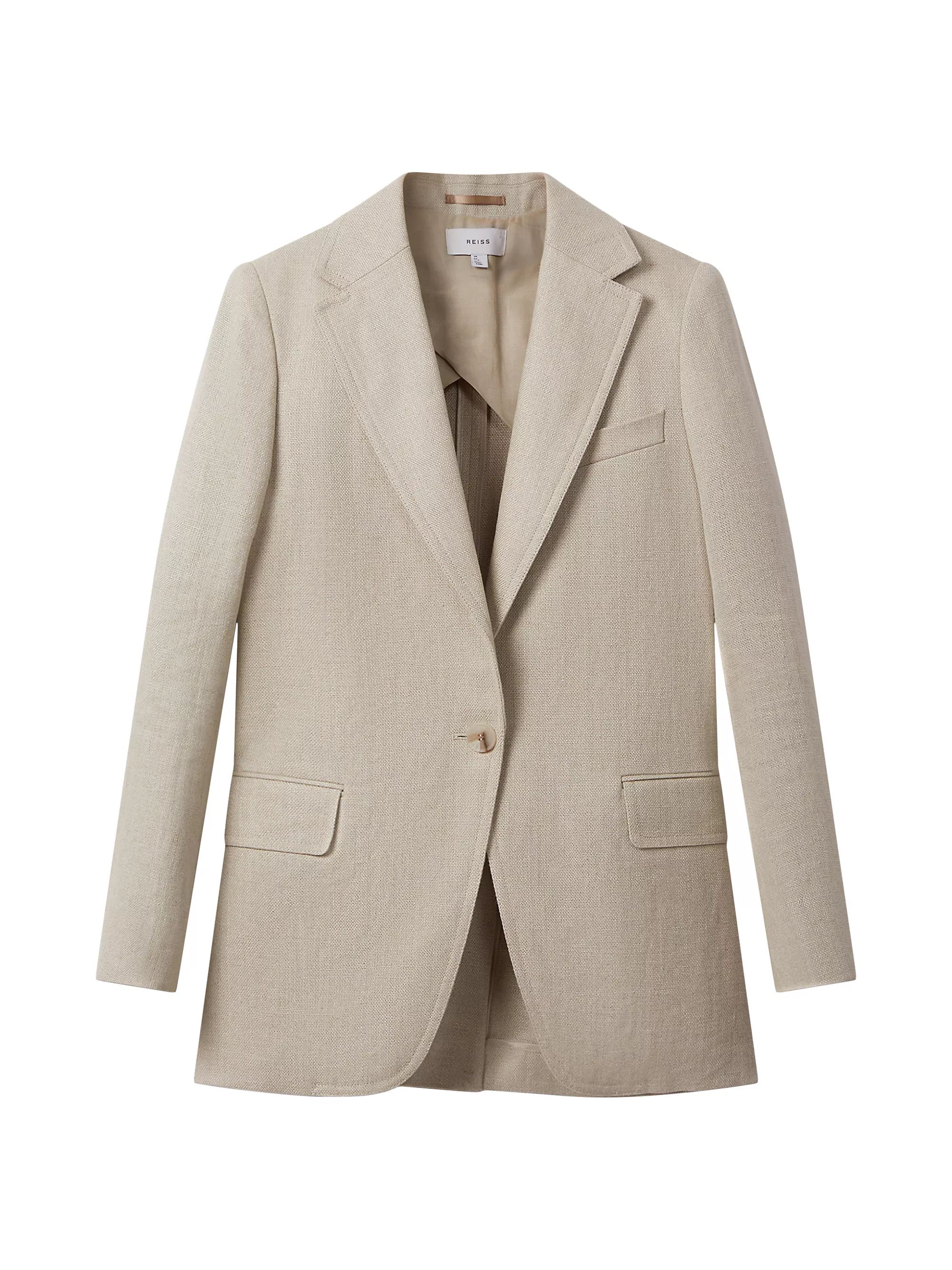 Shop Reiss Cassie Linen Blazer | Saks Fifth Avenue | Saks Fifth Avenue