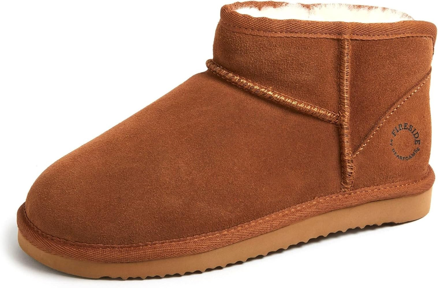 Fireside by Dearfoams Women's Riverland Shearling Fur Lined Mini Ankle Boot | Amazon (US)