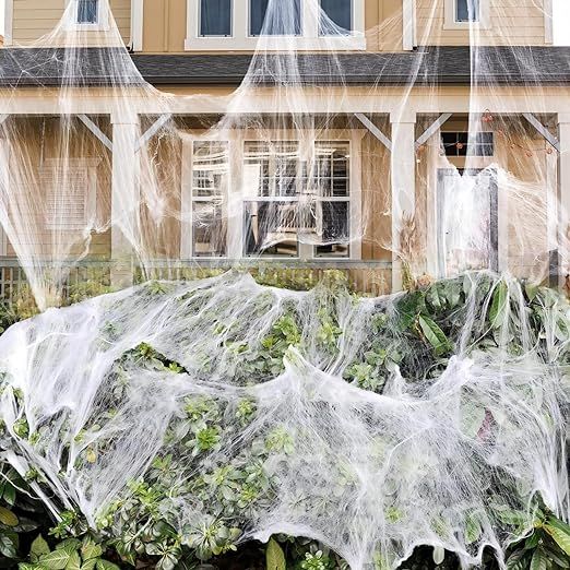 DUXAA 1400 sqft Halloween Spider Webs Decorations with 150 Extra Fake Spiders, Super Stretchy Cob... | Amazon (US)