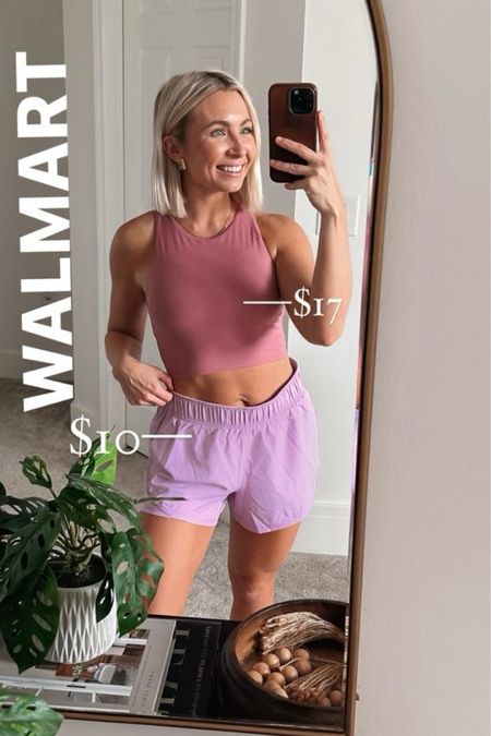 Walmart activewear under $20! Wearing a size small in both my top & shops. Also linking my home workout equipment that is so cute & functional!!! 

#LTKfindsunder50 #LTKfitness