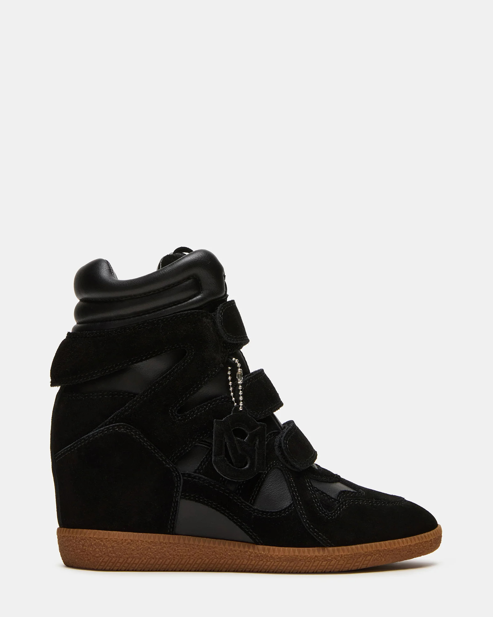 Steve Madden Women's Mavis Wedge Sneakers - Black Suede - Size 9.5 | Steve Madden (US)