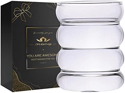 Jlong Creative Glass Cup Vintage Drinking Glasses Entertainment Dinnerware Glassware Beverage Cup... | Amazon (US)