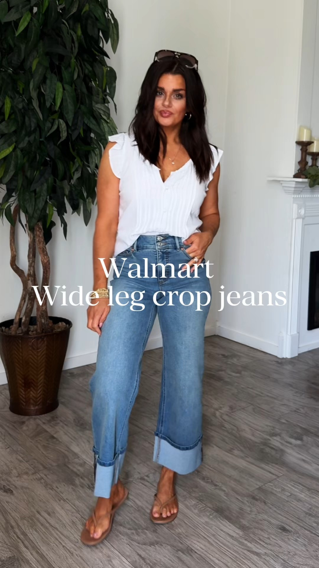 If you need a good pair of wide leg jeans that are form fitting that will go great with your Mary jeans or your flats. These are it.  They’re already going out of stock if they’re out of stock click check local stock and if you find it locally check out online and go pick it up.  I’m wearing size 2 so they might run a tad small cause I’m usually a size 0 I am 5 foot three. They are perfect length this top. If you can find it it is designer inspired. It’s only $13. I’m still seeing black in stock I’m trying to tell myself. I don’t need the black, but it goes perfectly with all your wide leg jeans.  I just leave the top button on the first button to give it in more flattering neckline.

#LTKPetite #LTKStyleTip #LTKFindsUnder50