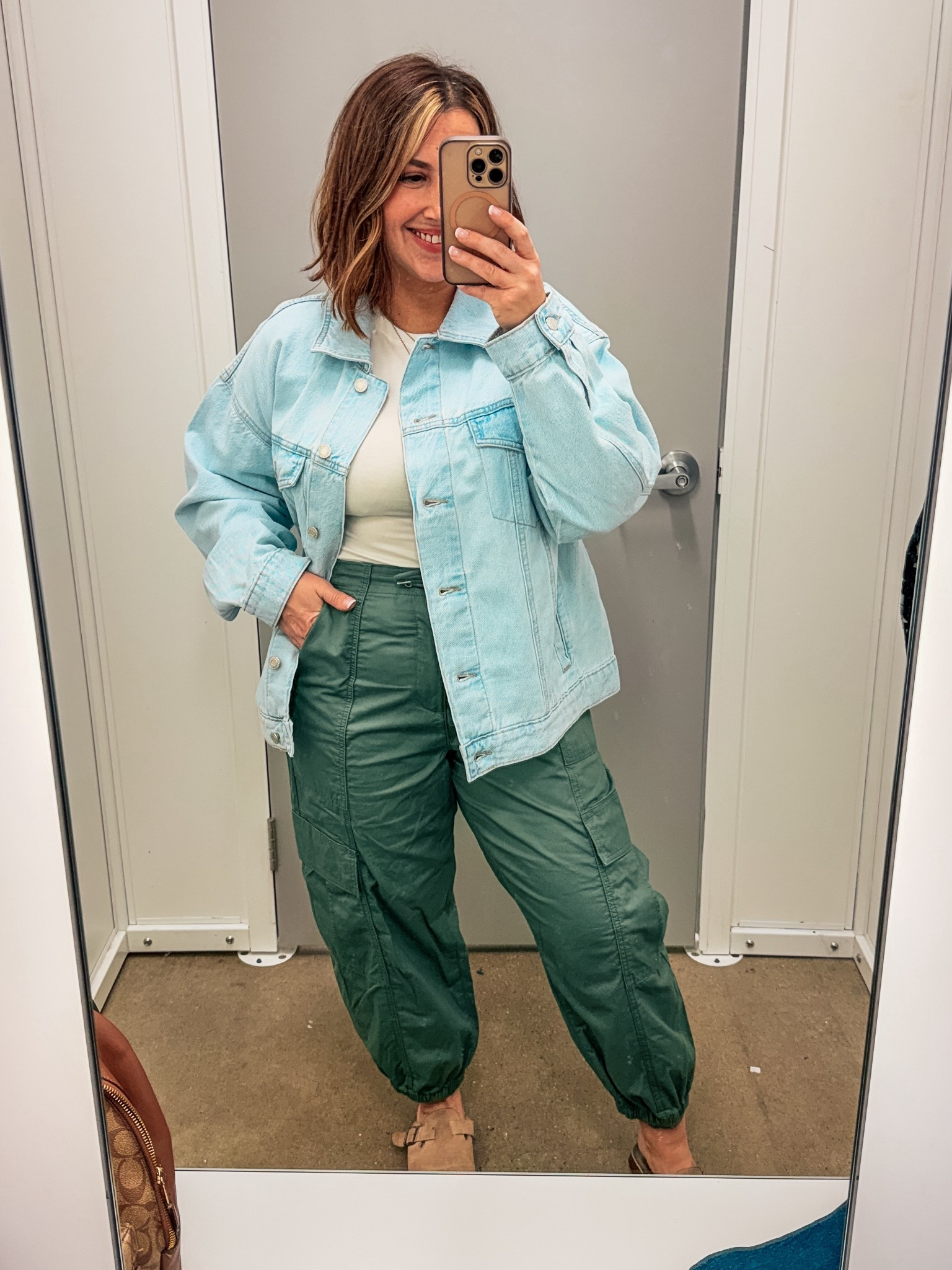 Walmart, casual outfit idea. Featuring cargo pants and a denim top.

#LTKOver40 #LTKPetite