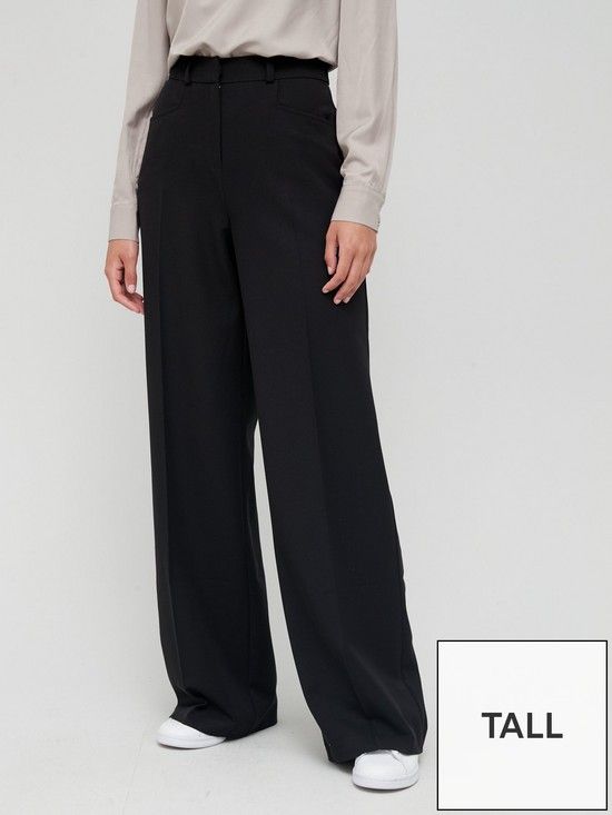 V by Very Tall Wide Leg Trouser - Black | Very (UK)