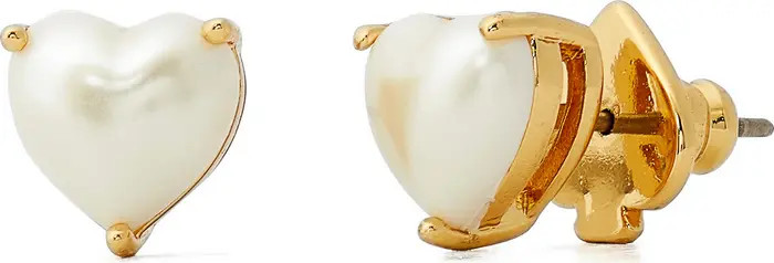 kate spade new york my love imitation pearl heart stud earrings | Nordstrom | Nordstrom