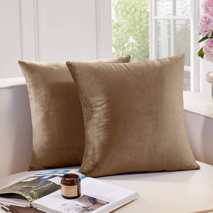 Deconovo Velvet Throw Pillow Covers, Soft Case for Pillows, Decorative Square Covers Home Decor, ... | Amazon (US)