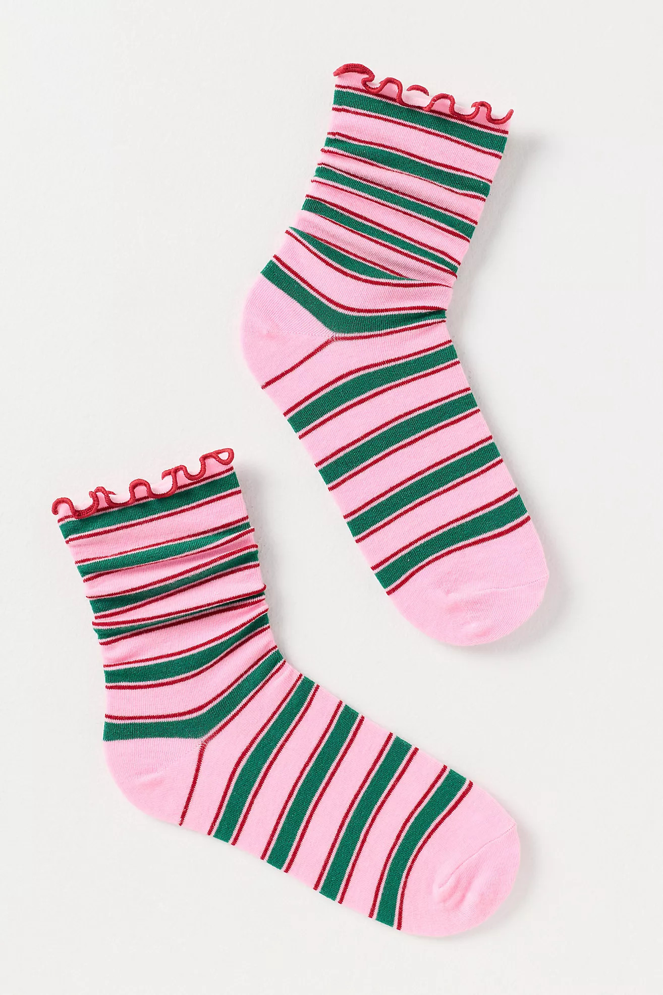 Ruffle Stripe Crew Socks | Anthropologie (US)