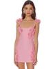 Elaina Pink Rosette Applique Mini Dress-Pink | JW PEI US