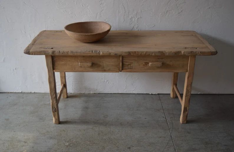 Made to Order: Solid Wood Table W/two Drawers - Etsy | Etsy (US)