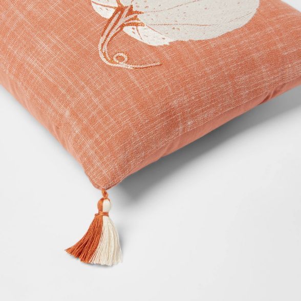 Embroidered Pumpkins Lumbar Throw Pillow Orange - Threshold™ | Target
