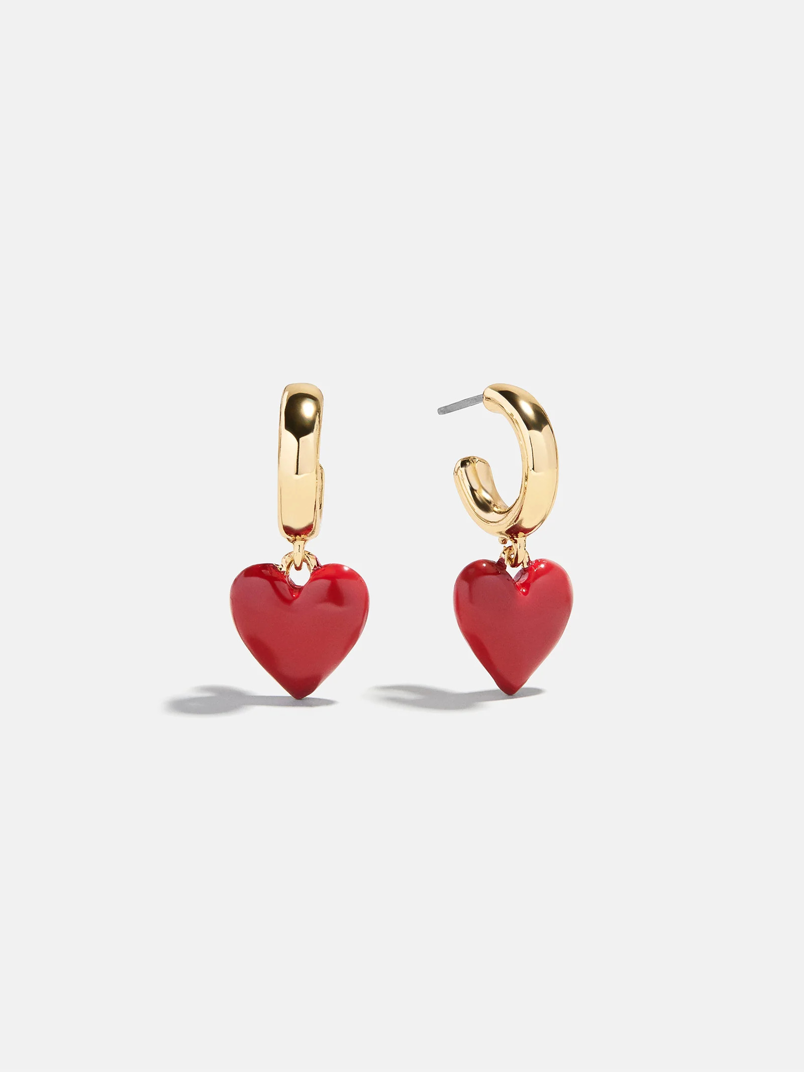 Game Day Heart Drop Earrings - Dark Red | BaubleBar