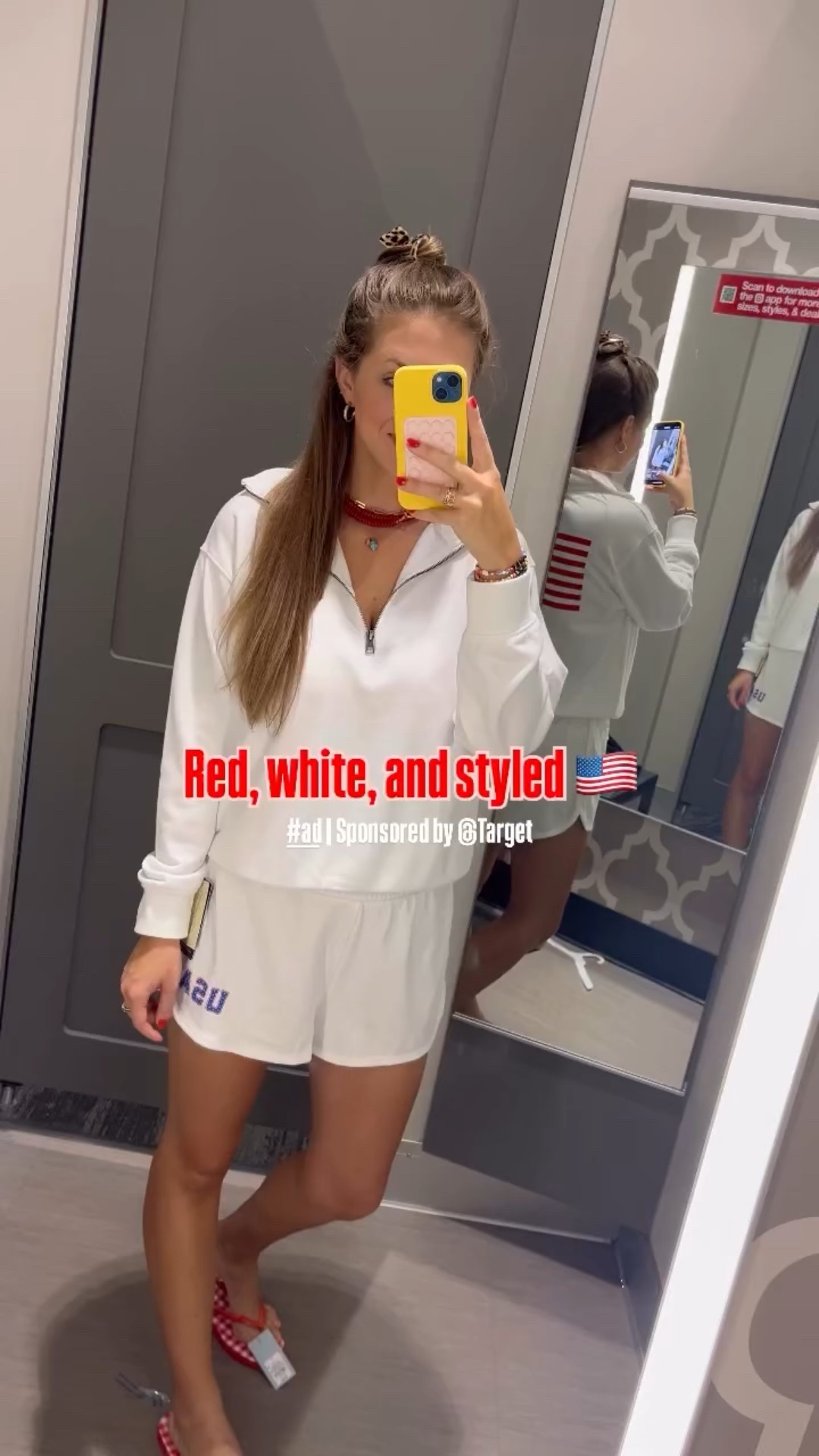 #ad Red, white, and ready for the 4th 🎆🇺🇸 

🧨Comment “fireworks” and I’ll DM you the link to these fits!

Mixing and matching my favorite Target finds to create the perfect look for the Fourth of July. Whether it’s backyard BBQs or fireworks at night, these fits have you covered 💥
Everything I’m wearing is from @target — festive, affordable, and easy to style all summer long!

#TargetPartner #FourthOfJulyStyle #TargetStyle #OOTD