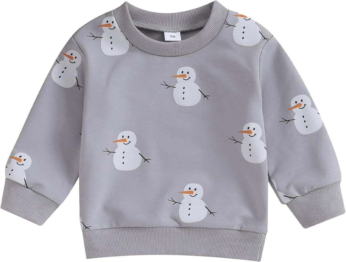 CREAIRY Newborn Toddler Baby Boy Girl Christmas Outfit Snowman Sweatshirt Long Sleeve T-Shirt Tops F | Amazon (US)