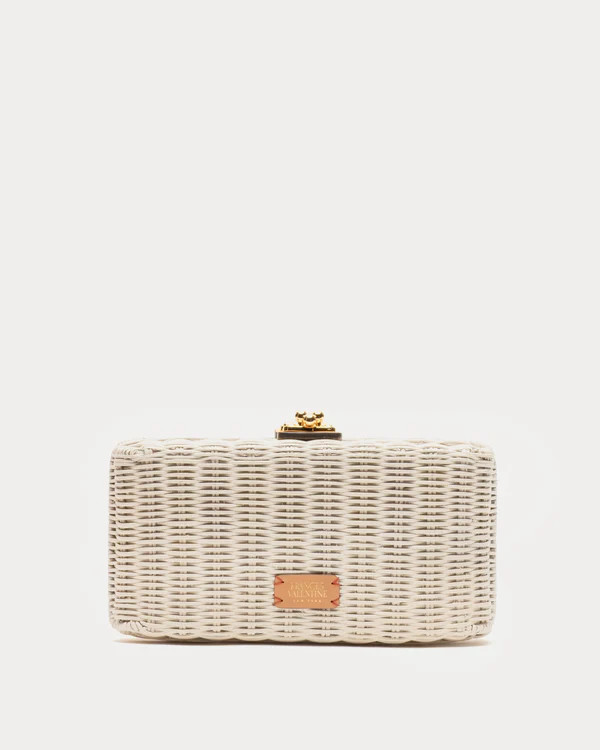 Pepper Wicker Clutch - Off White | Frances Valentine