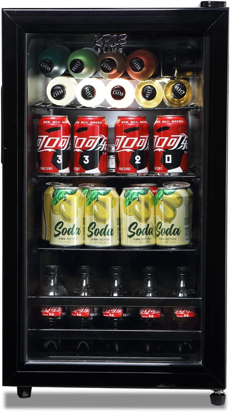 Beverage Refrigerator Cooler 120 Can Freestanding Beverage Cooler with Adjustable Shelving Glass ... | Amazon (US)