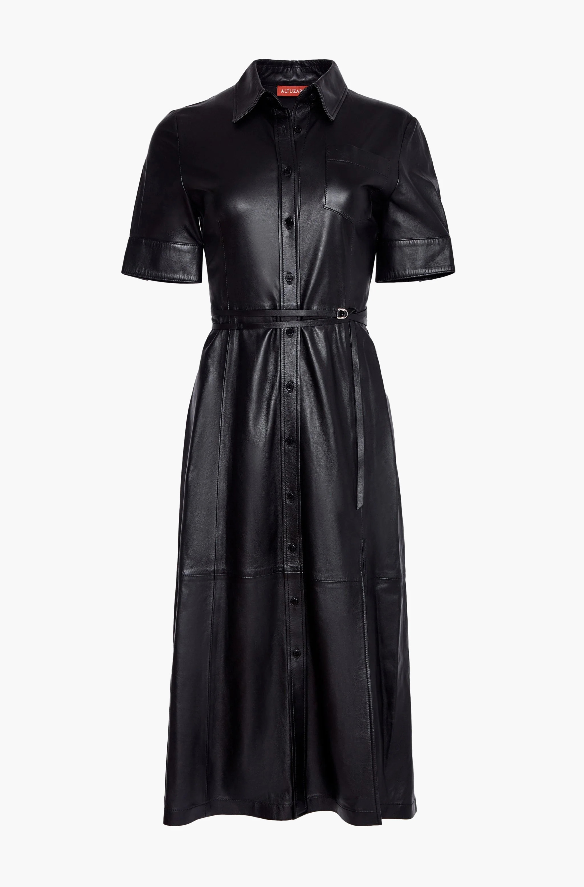 Altuzarra Kiera Dress in Black Leather | Altuzarra