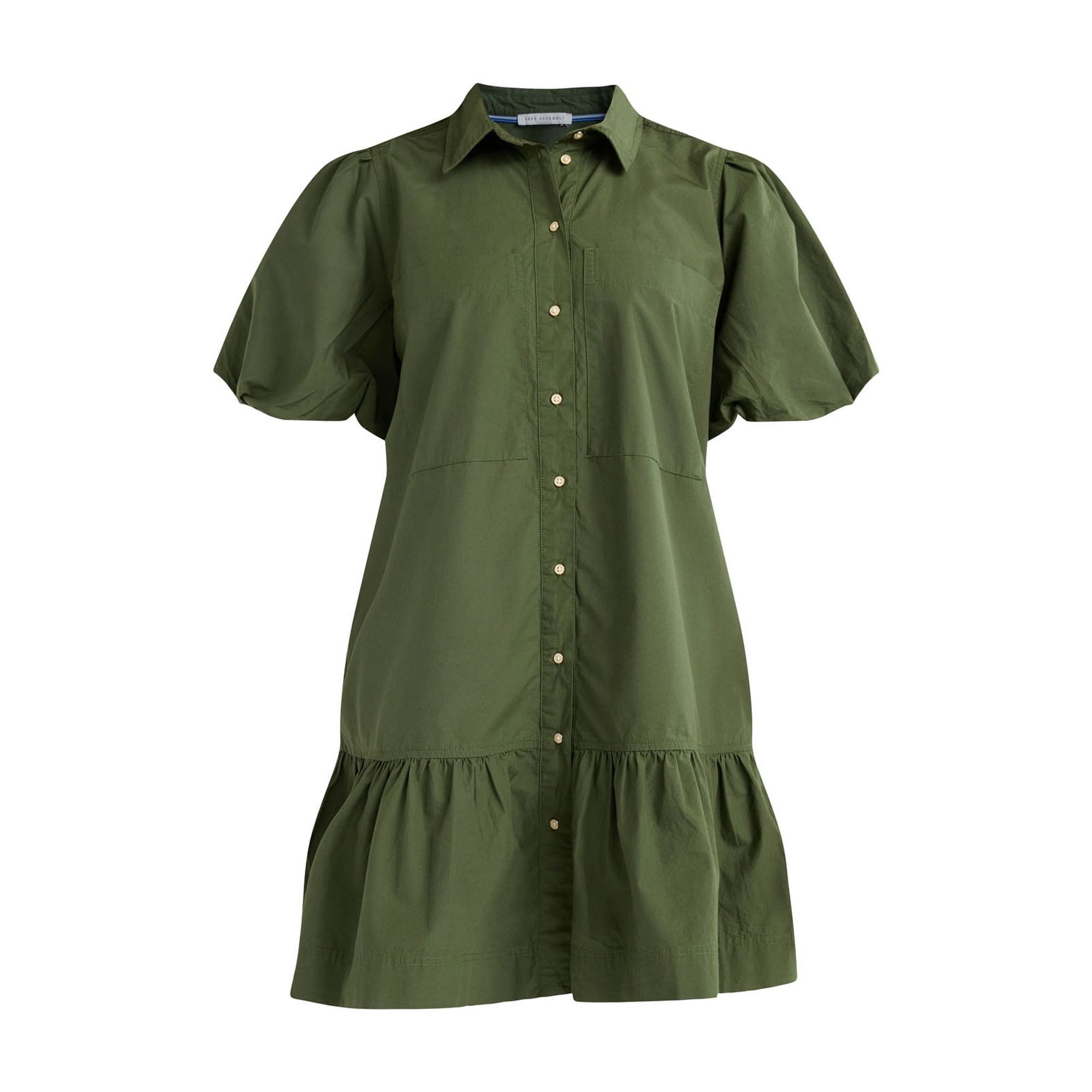 Free Assembly Women’s and Women's Plus Cotton Ruffle Mini Dress with Puff Sleeves, Sizes XS-4X | Walmart (US)