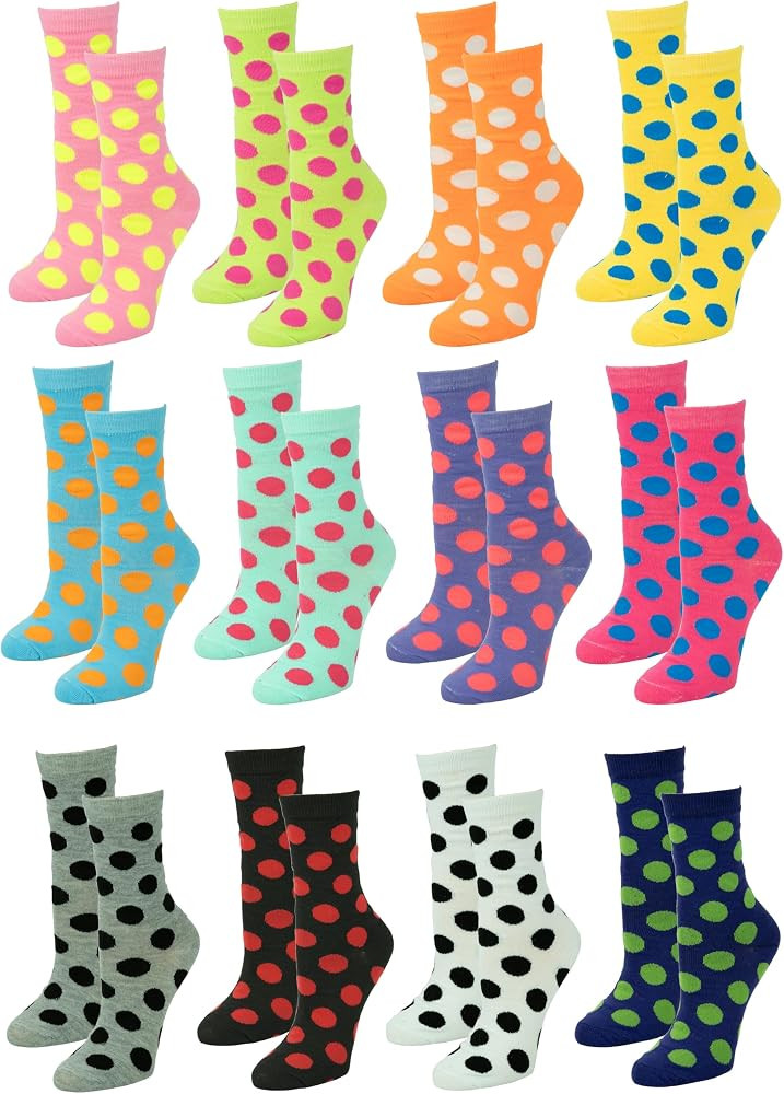 Gelante 12-Pair Women's Crew Socks, Soft Thin Lightweight Breathable Athletic & Casual | Amazon (US)