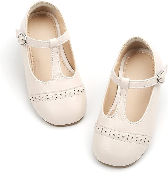 THEE BRON Girls T-Strap Shoes | Square Toe for Wide Feet | Party & Dress Toddler Kid | Amazon (US)