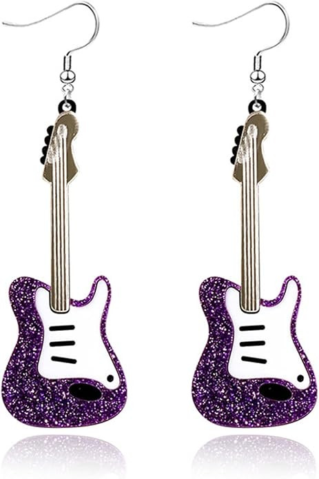 Acrylic Classical Guitar Earrings Retro Rock Band Music Guitar Earrings Punk Instrument Earrings ... | Amazon (US)