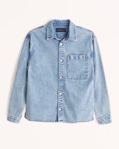 Relaxed Denim Shirt Jacket | Abercrombie & Fitch (US)