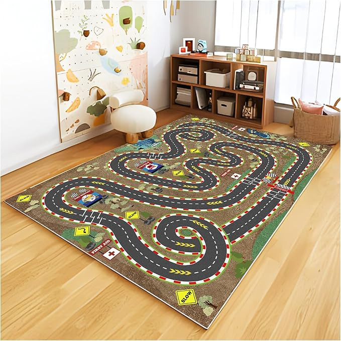 Kids Rug Car Rugs for Kids Toy Cars Play Mat City Life Road Rug for Cars Fun City Map for Carpet ... | Amazon (US)