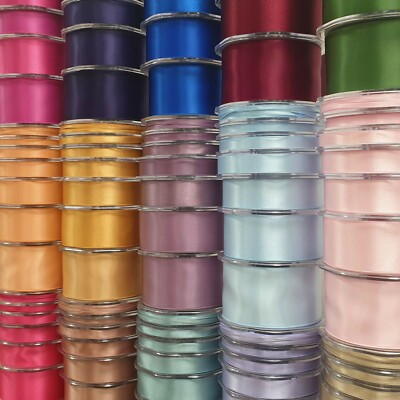 250 OPTIONS Beautiful Double Sided Satin Ribbon 3mm-50mm Wide Plain Cut Per 1M | eBay UK