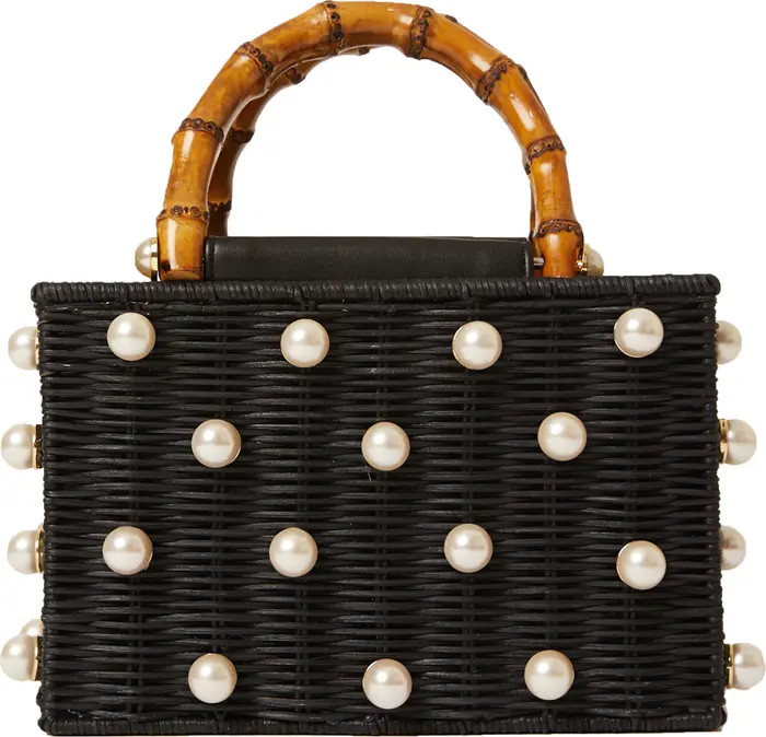 btb Los Angeles Chloe Imitation Pearl Rattan Bag | Nordstrom | Nordstrom