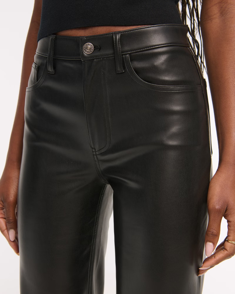 High Rise 90s Relaxed Vegan Leather Pant | Abercrombie & Fitch (US)