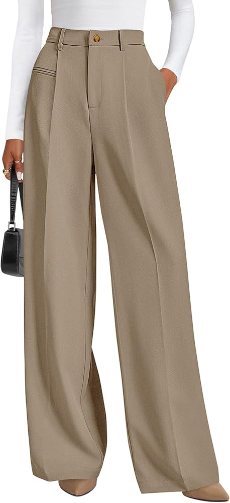 PRETTYGARDEN Womens Wide Leg Dress Pants 2026 Business Casual Flowy Work Palazzo Pants High Waist... | Amazon (US)