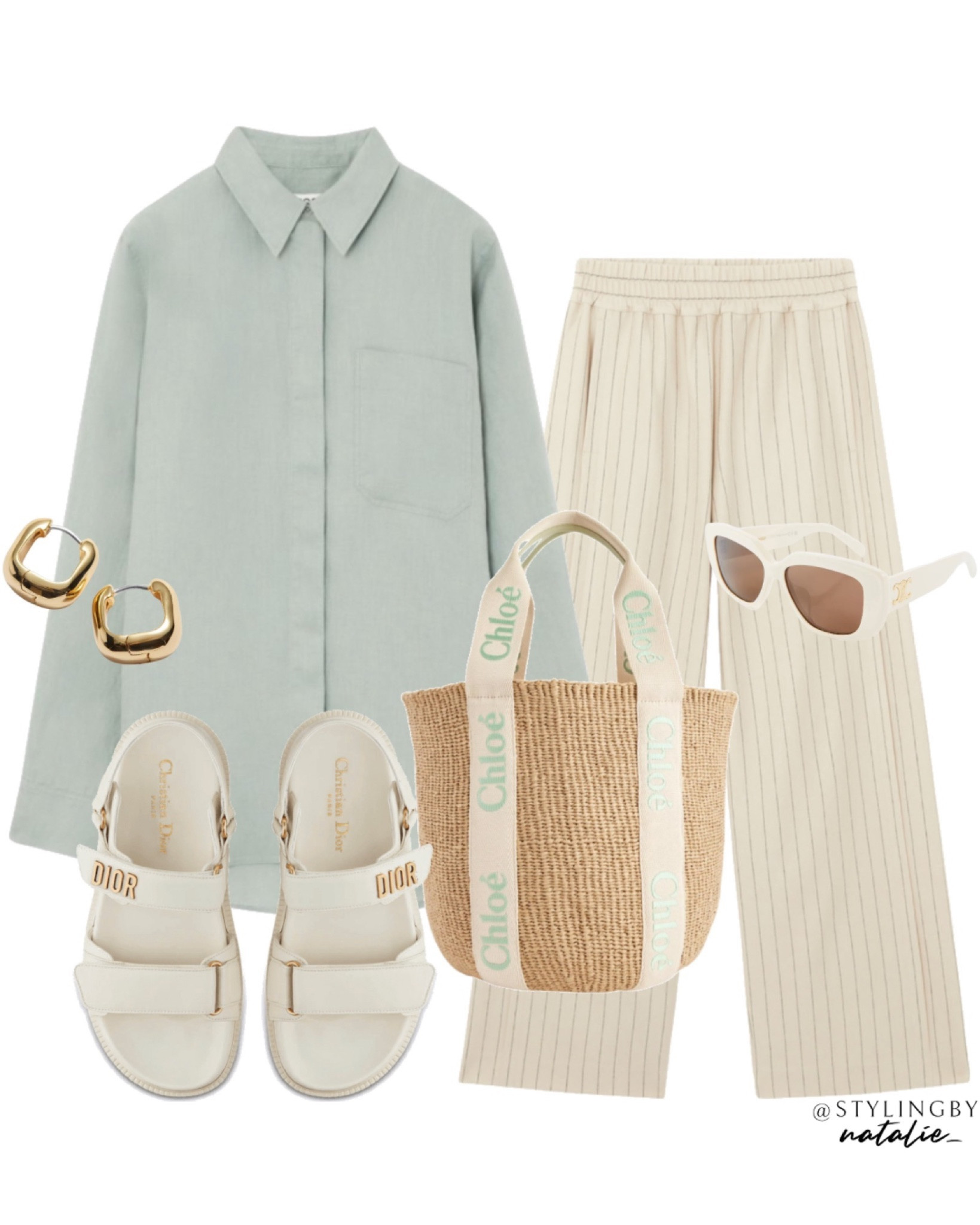 Linen shirt, pin stripe wide leg linen trousers, Dior leather sandals, Chloe basket tote bag, celine sunglasses & gold hoop earrings.
Summer outfit, cos, high street, smart casual, casual chic.

#LTKsummer #LTKeurope #LTKstyletip