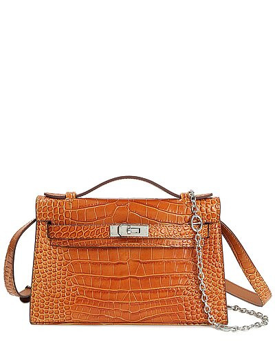 Top-Handle Croc-Embossed Leather Crossbody | Gilt & Gilt City