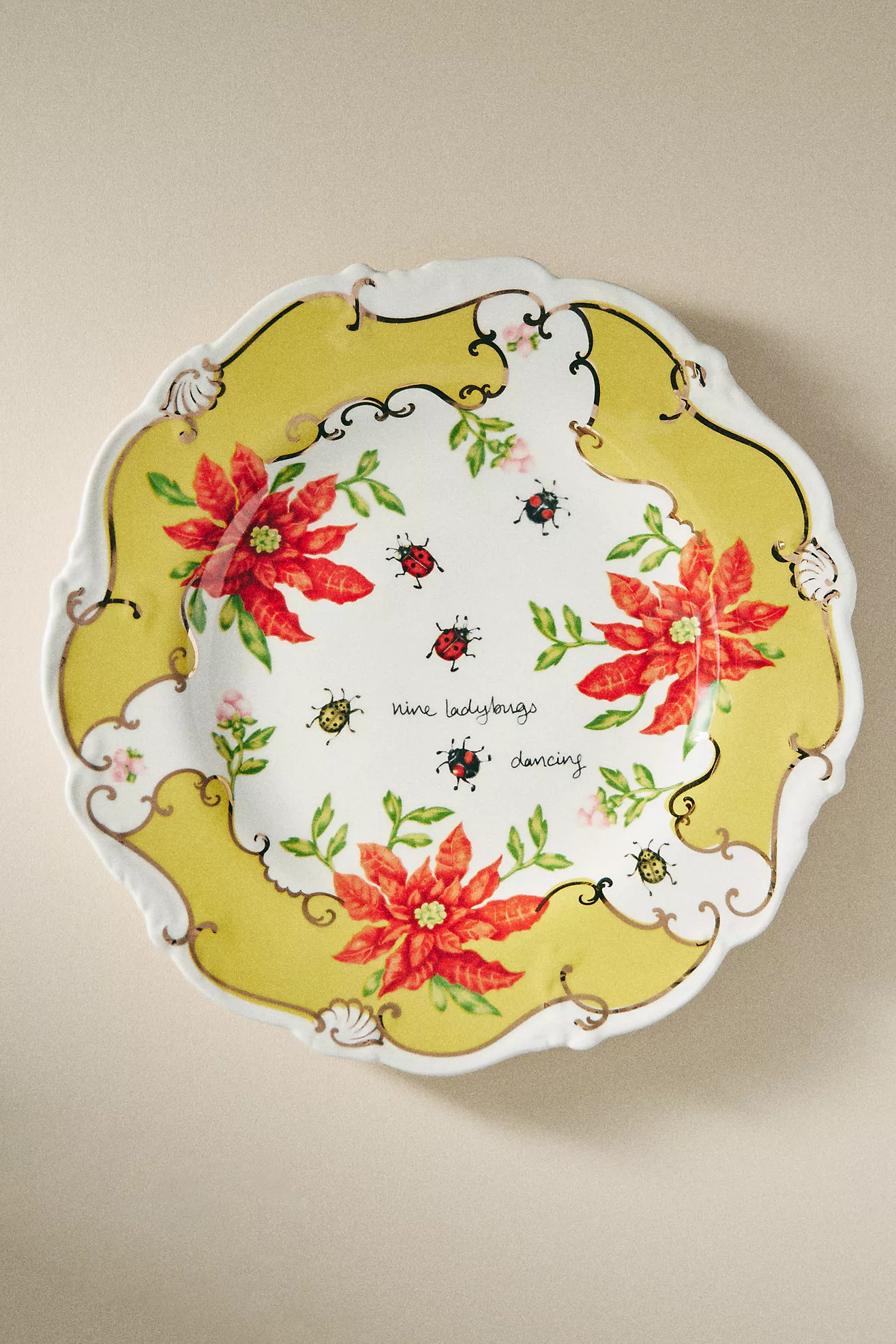 Lou Rota Twelve Days of Christmas Dessert Plate | Anthropologie (US)