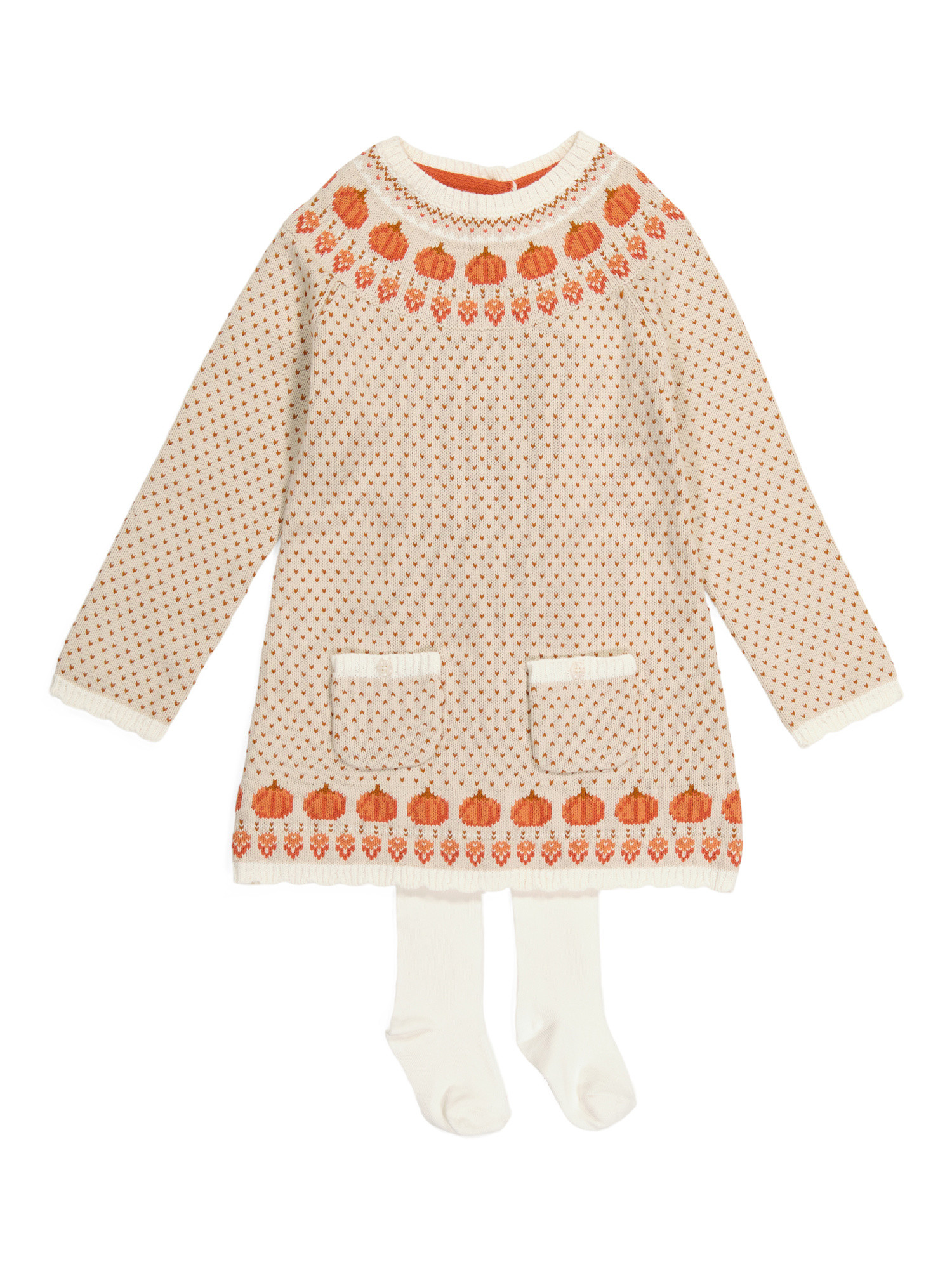 Toddler Girls Jacquard Pumpkin Sweater Dress | Marshalls