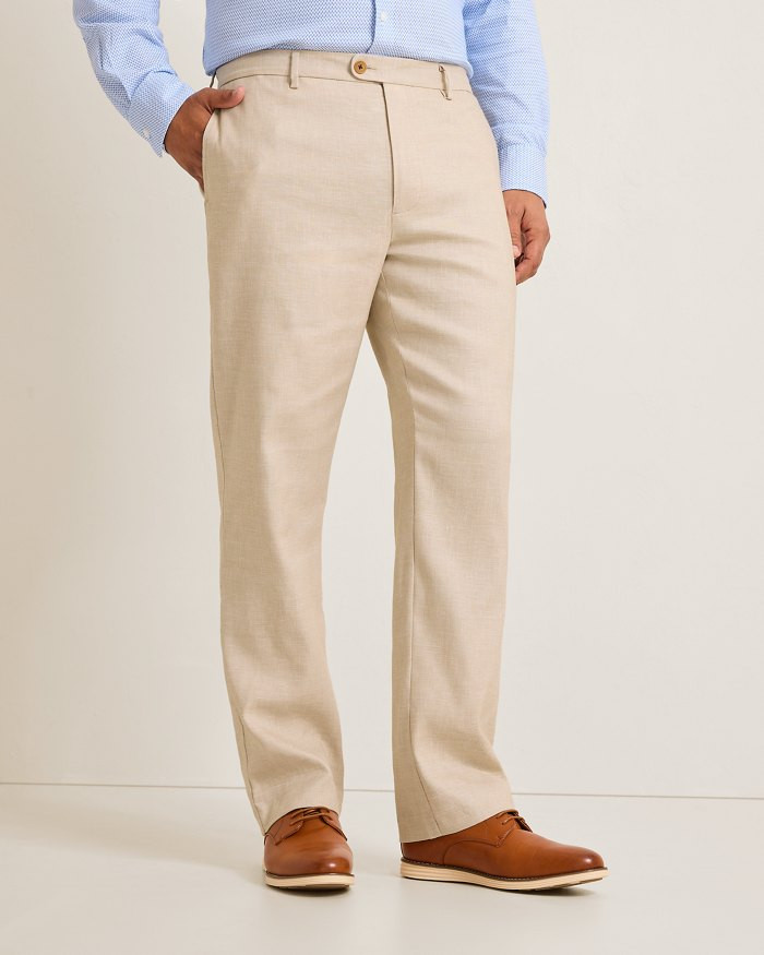Big & Tall Latigo Beach Linen-Blend Flat-Front Pants | Tommy Bahama