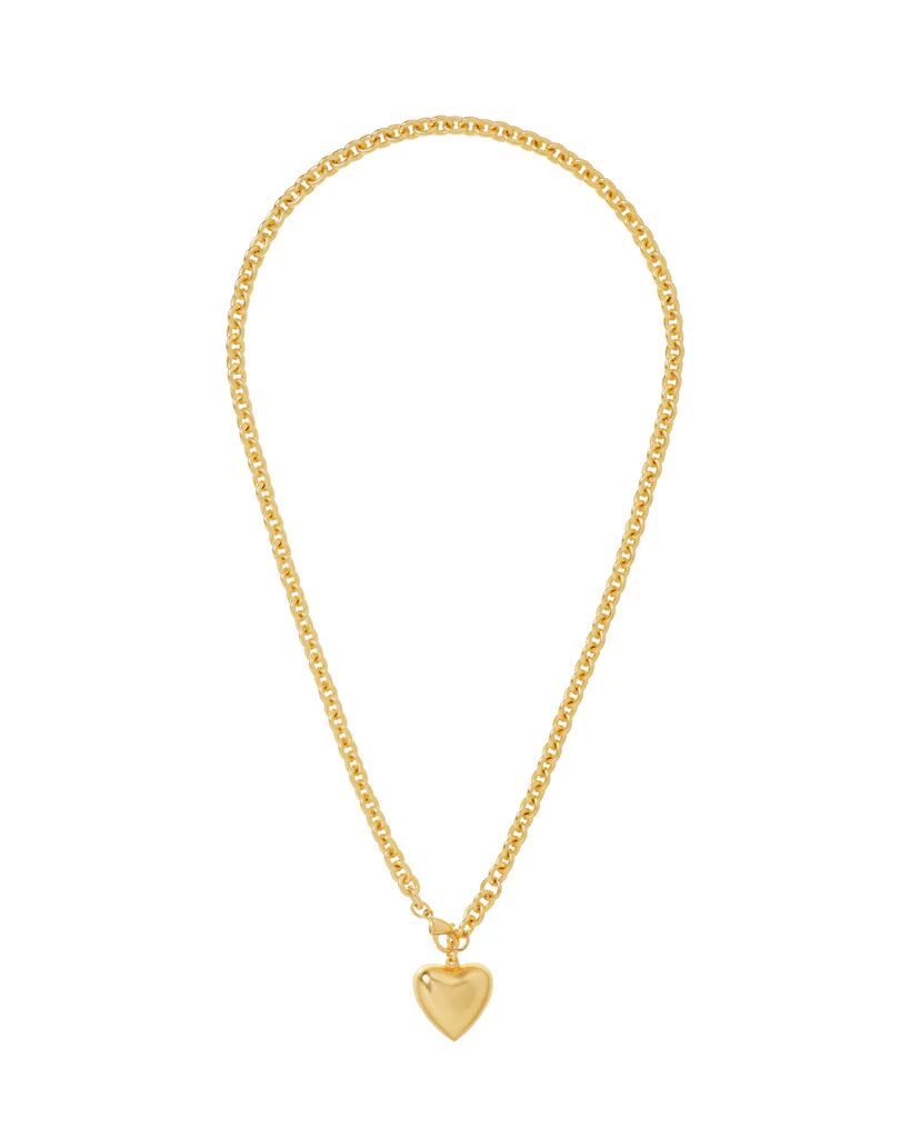 The Mini Puffy Heart Necklace in Gold | Roxanne Assoulin