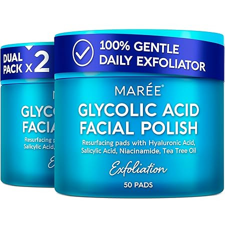 MAREE Glycolic Acid Polishes 2 PACK - Toner Polishes for Face Cleansing - Tea Tree Oil, Salicylic... | Amazon (US)